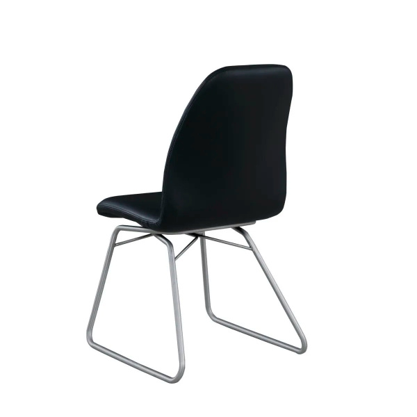 Gretchen Sc Blk Contemporary Curved Back Side Chair Sled Base 5