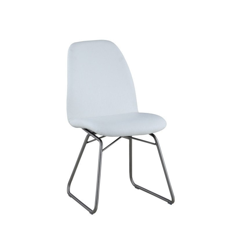 Gretchen Sc Wht Contemporary Curved Back Side Chair Sled Base 3
