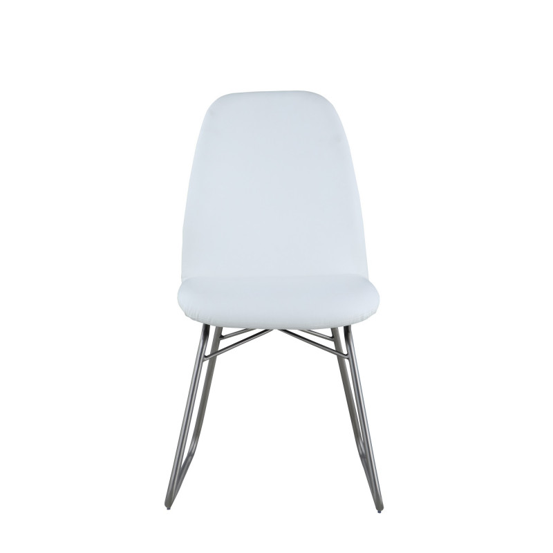 Gretchen Sc Wht Contemporary Curved Back Side Chair Sled Base 5