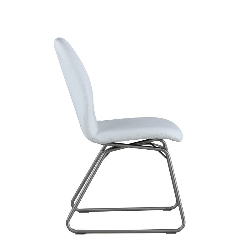 Gretchen Sc Wht Contemporary Curved Back Side Chair Sled Base 6