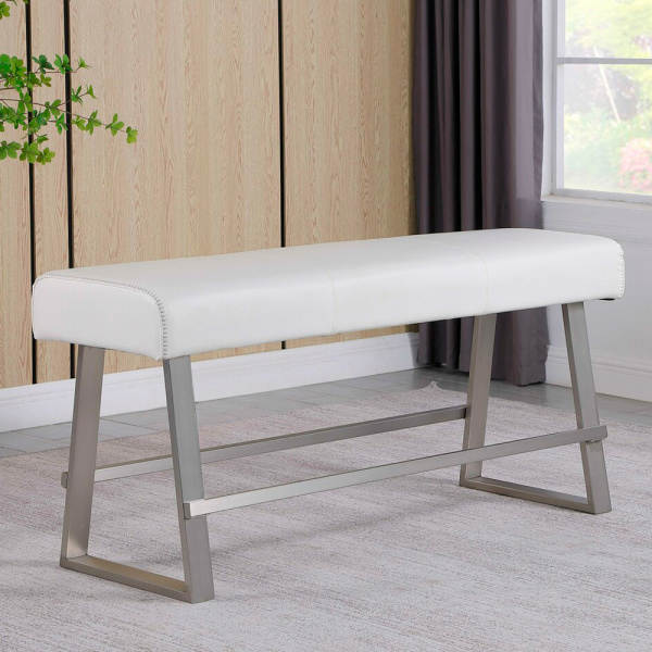 Gwen Cnt Bch Wht Chintaly Contemporary Counter Height Bench Highlight Stitching 1