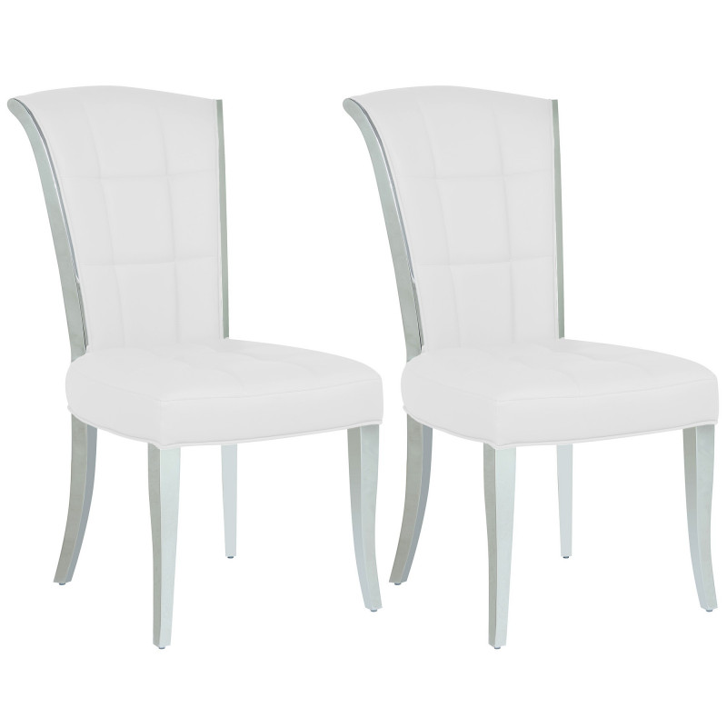 IRIS-SC-WHT Contemporary Tufted Side Chair (Set of 2)