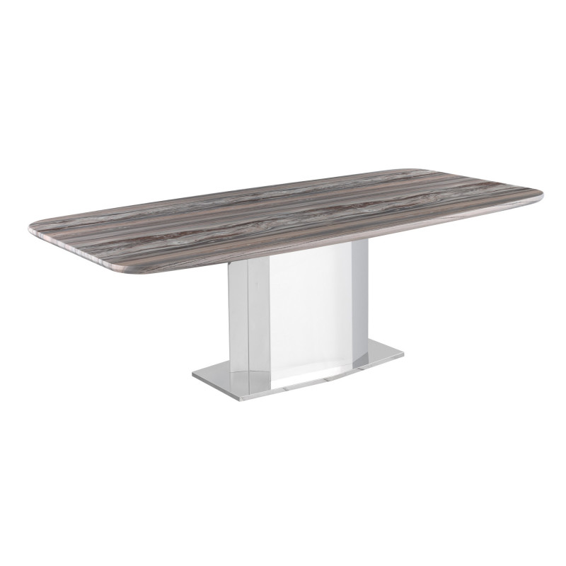 Isabel Dt Contemporary Marble Dining Table Stainless Steel Base 2