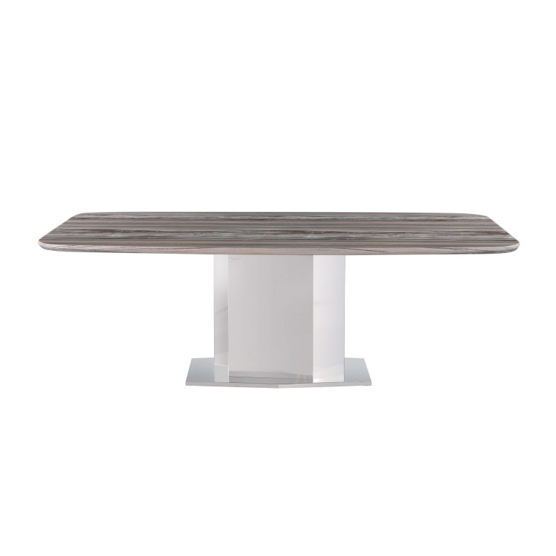 Isabel Dt Contemporary Marble Dining Table Stainless Steel Base 3