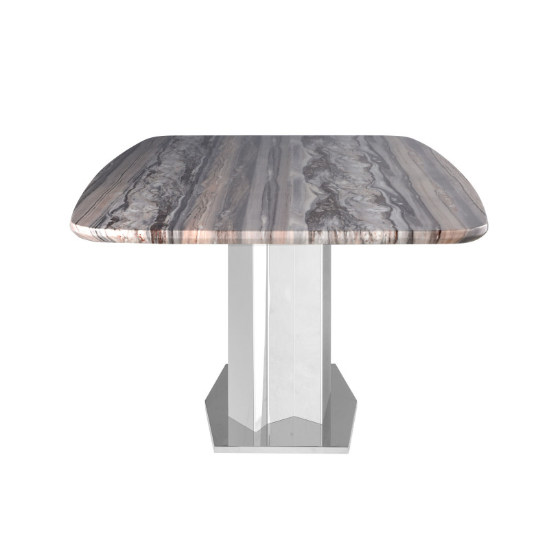 Isabel Dt Contemporary Marble Dining Table Stainless Steel Base 4