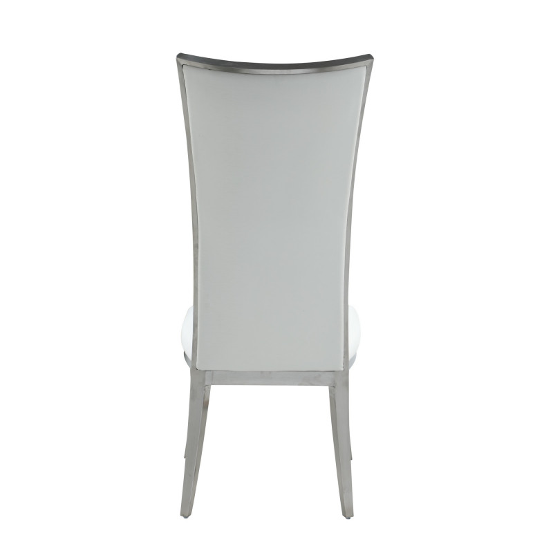 Isabel Sc Wht Bsh High Back Upholstered Chair Stainless Steel Frame 6