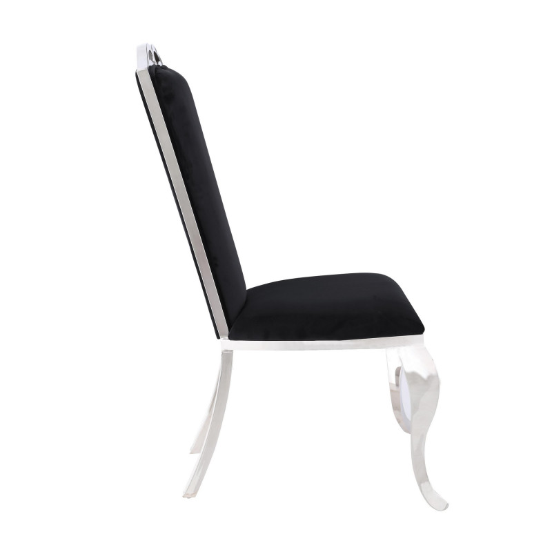 Jamie Sc Blk Modern Tall Back Side Chair Cabriole Legs 5