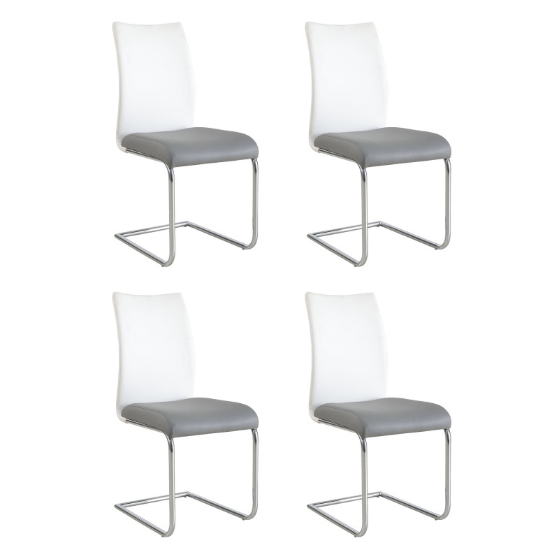 Modern 2-Tone Contour Back Cantilever Side Chair (Set of 4)