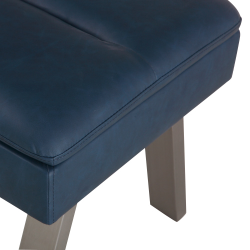 Jezebel Bch Blu Tufted Bench Underseat Storage Steel Legs 5