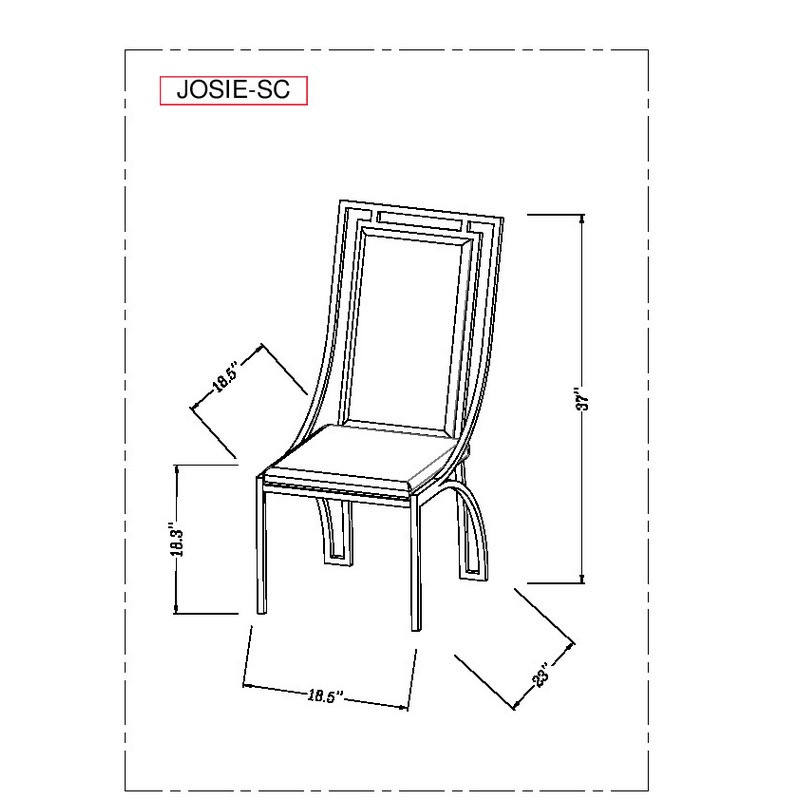 Josie Sc Wht Contemporary Open Frame Side Chair 99