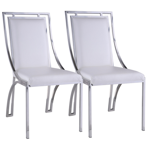 JOSIE-SC-WHT Contemporary Open Frame Side Chair Set of  2