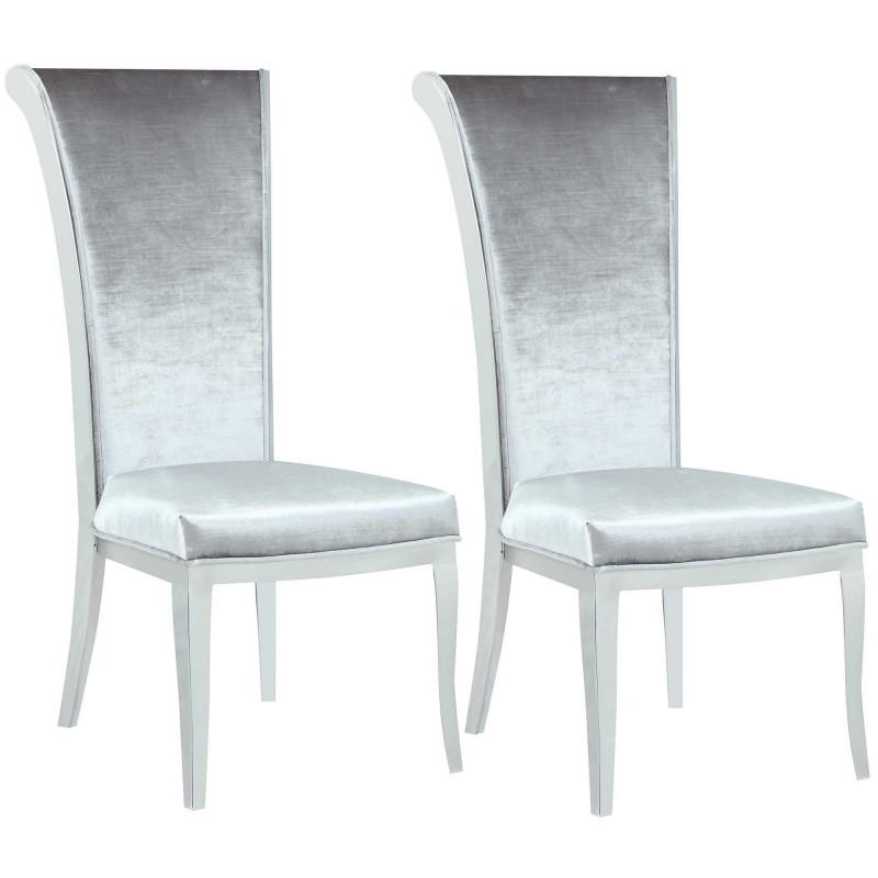 Contemporary Tall Roll Back Side Chair (Set of 2)