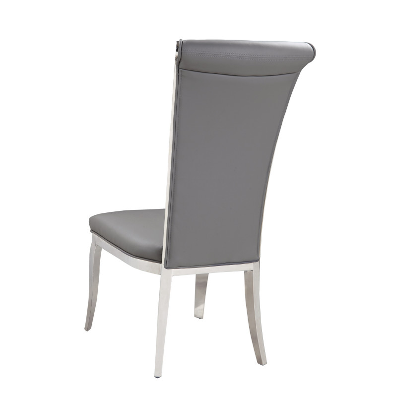 Joy Sc Gry Pu Contemporary Tall Roll Back Side Chair 3