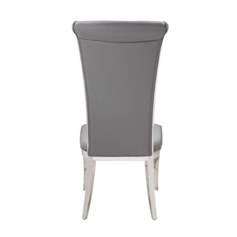Joy Sc Gry Pu Contemporary Tall Roll Back Side Chair 6