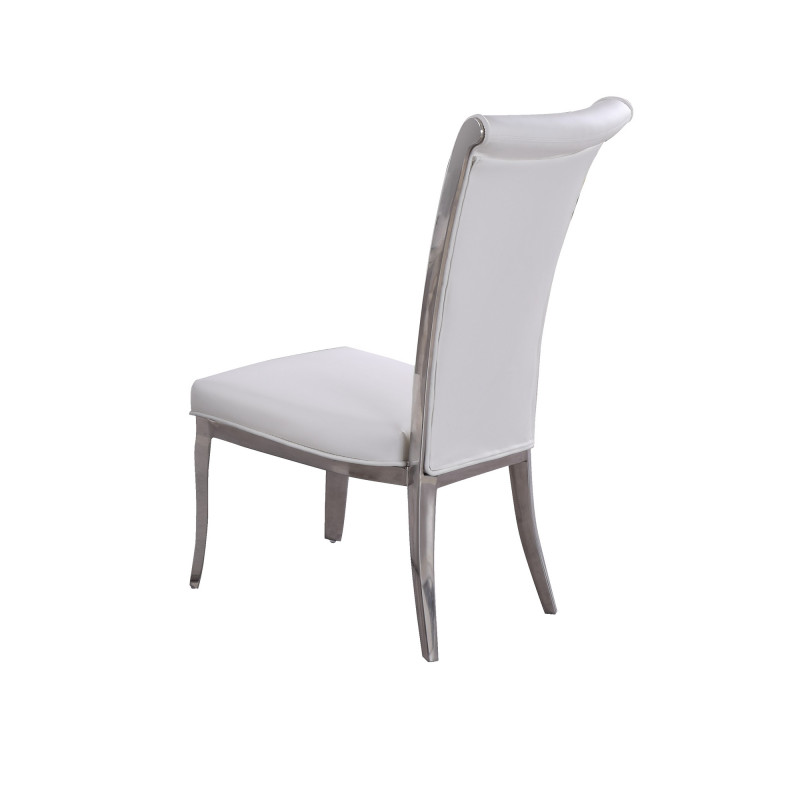 Joy Sc Wht Contemporary Tall Roll Back Side Chair 3