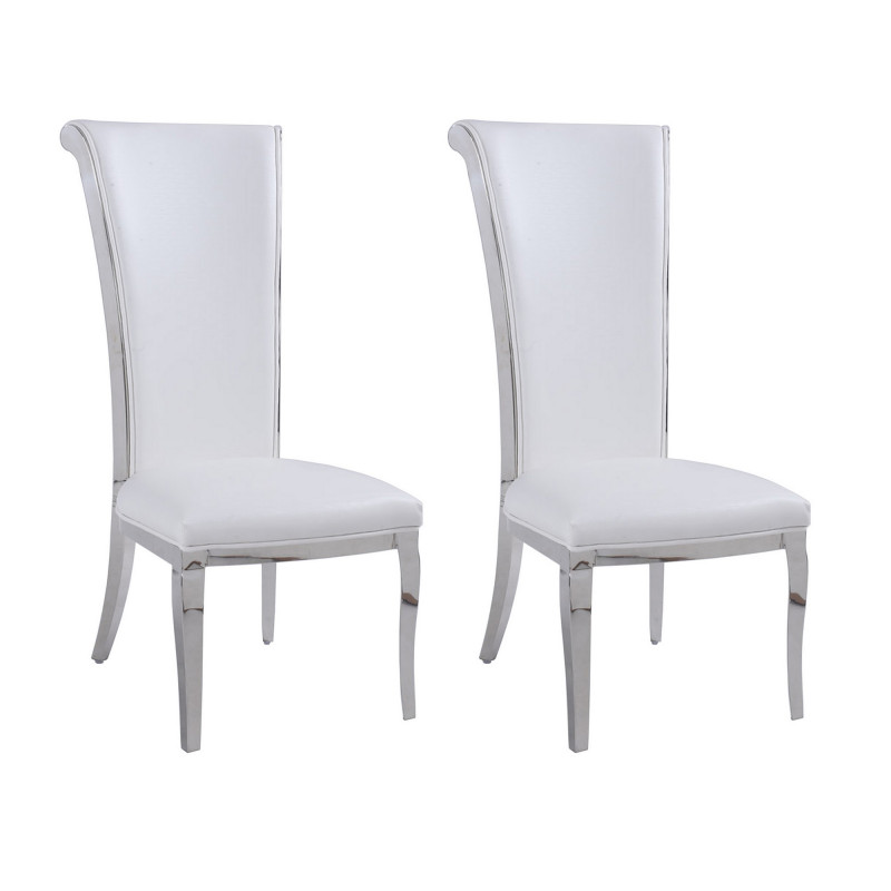Contemporary Tall Roll Back Side Chair (Set of 2)