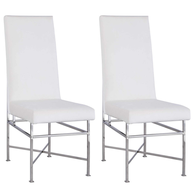 KENDALL-SC-CRM Contemporary Side Chair  Steel Frame (Set of 2)