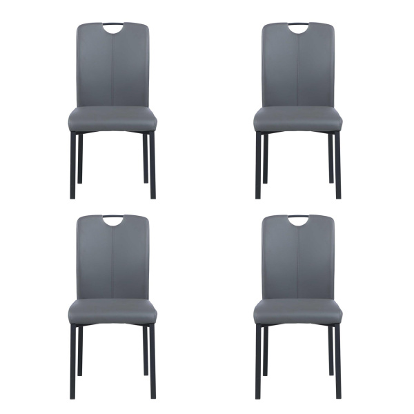 KENDRA-SC-GRY Contemporary Handle Back Side Chair  Metal Legs (Set of 4)