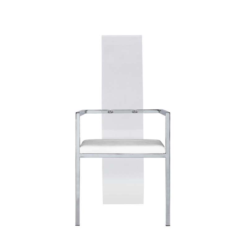 Layla Ac Wht Contemporary Acrylic High Back Upholstered Arm Chair 4