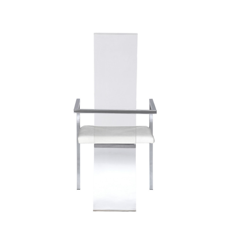 Layla Ac Wht Contemporary Acrylic High Back Upholstered Arm Chair 5