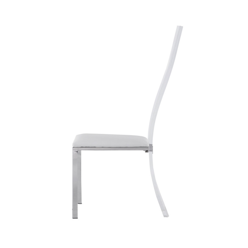 Layla Sc Wht Contemporary Acrylic High Back Upholstered Side Chair 5