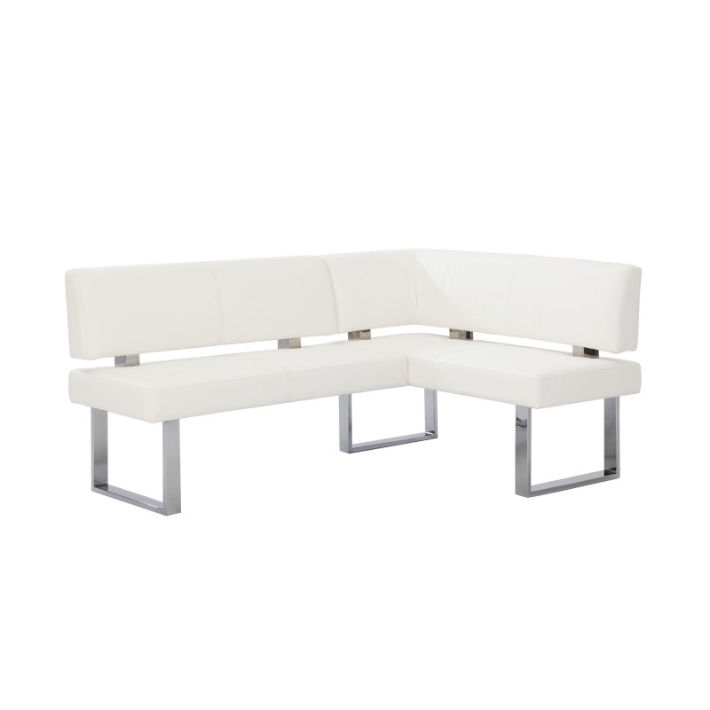 Linden 3pc Contemporary Dining Set White Gloss Table Upholstered Bench Nook 4