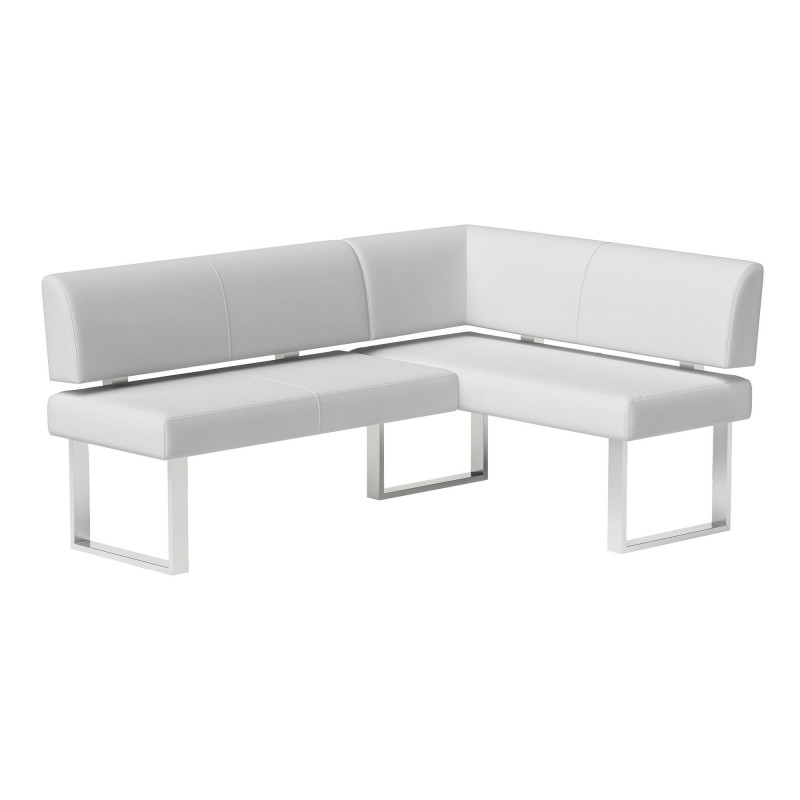 Linden 3pc Contemporary Dining Set White Gloss Table Upholstered Bench Nook 7