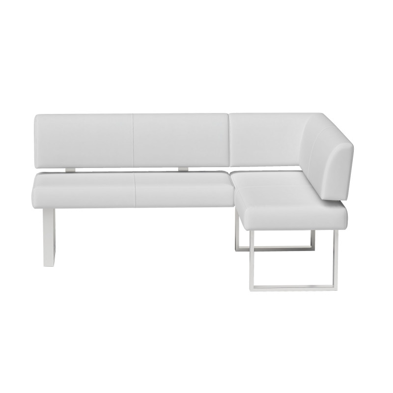 Linden 3pc Contemporary Dining Set White Gloss Table Upholstered Bench Nook 9