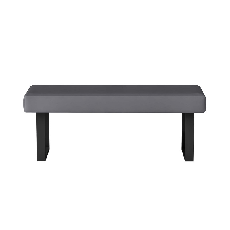 Linden Bch Gry Upholstered Bench Steel Legs 3
