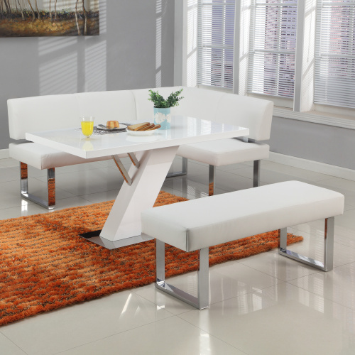 LINDEN-BCH-WHT Contemporary Backless Long Bench