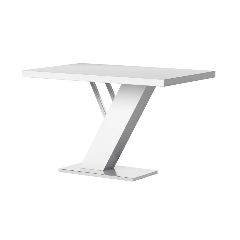 LINDEN-DT Contemporary Dining Table  White Gloss Top & Y-Shaped Pedestal