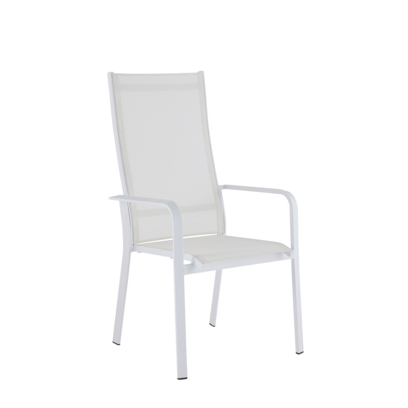 Malibu Ac Wht Hb Contemporary High Back Outdoor Chair With Sling Seat 2