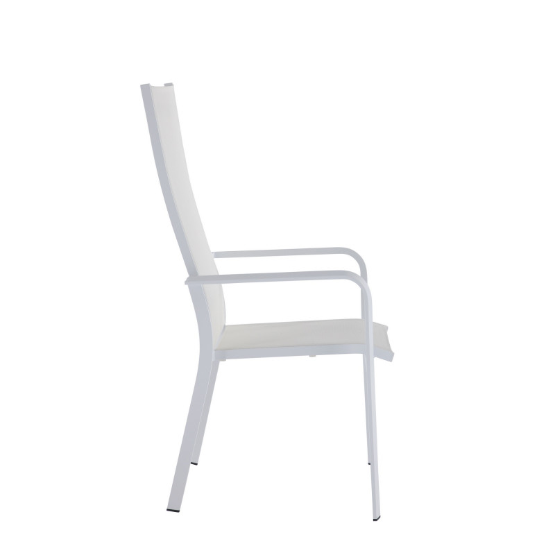 Malibu Ac Wht Hb Contemporary High Back Outdoor Chair With Sling Seat 6