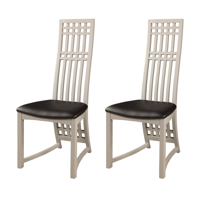 MARGARET-SC-GRY High-Back Lacquer Side Chair (Set of 2)