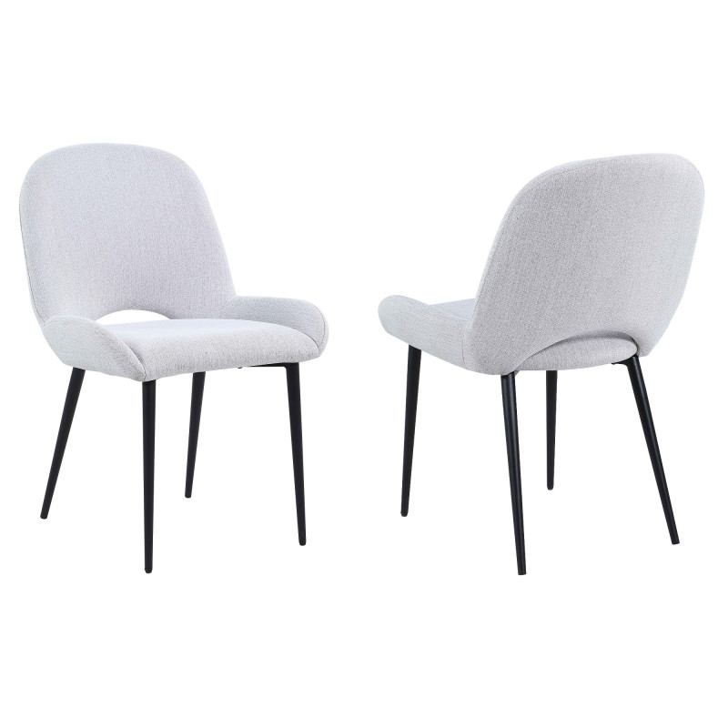 MARJORIE-SC-GRY Contemporary Side Chair Bucket (Set of 2)
