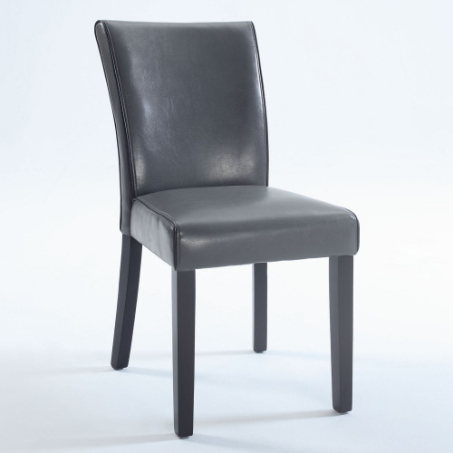 Michelle Prs Sc Gry Bonded Leather Parson Chair 1