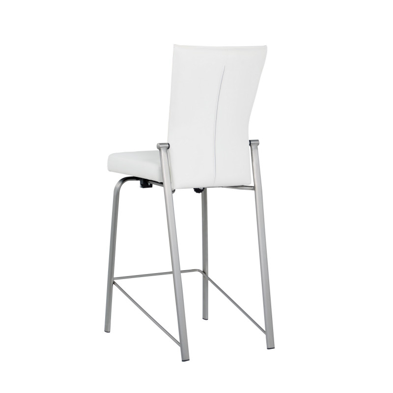 Molly Cs Wht Bsh Contemporary Motion Back Counter Stool Brushed Steel Frame 3