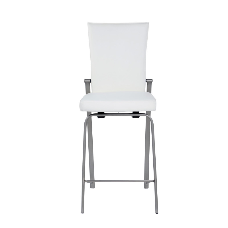 Molly Cs Wht Bsh Contemporary Motion Back Counter Stool Brushed Steel Frame 4