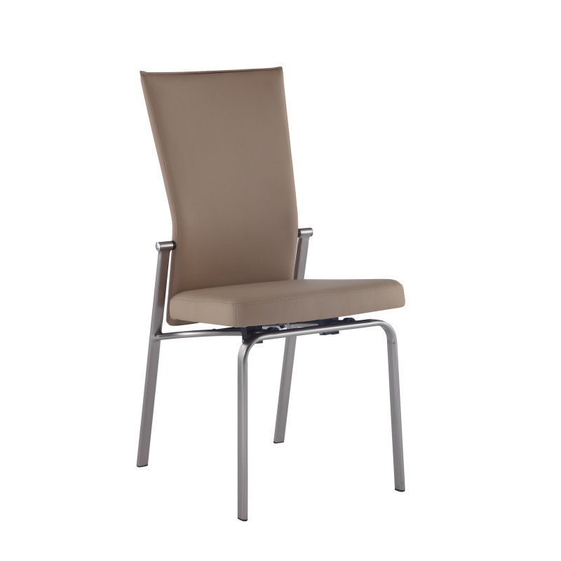 Molly Sc Bge Contemporary Motion Back Side Chair Brushed Steel Frame 1