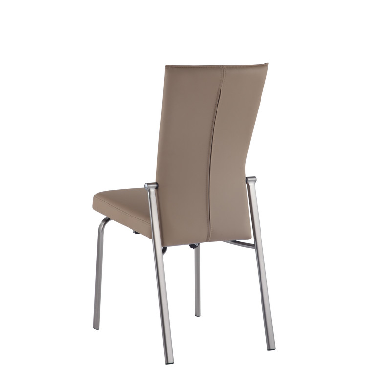 Molly Sc Bge Contemporary Motion Back Side Chair Brushed Steel Frame 2