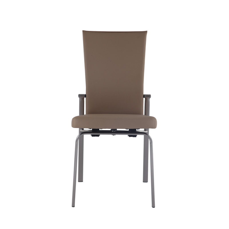 Molly Sc Bge Contemporary Motion Back Side Chair Brushed Steel Frame 3
