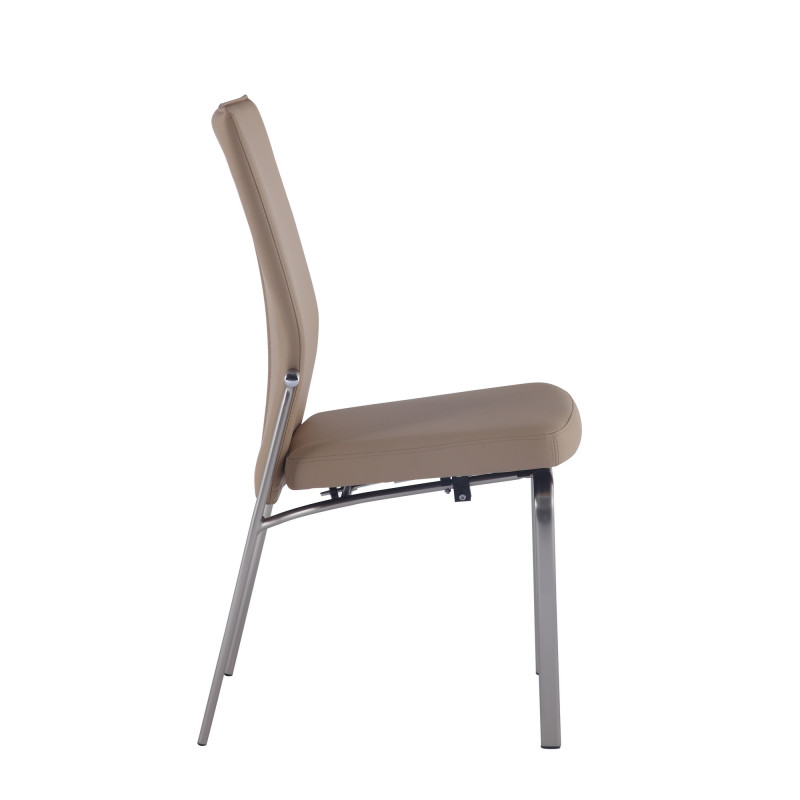 Molly Sc Bge Contemporary Motion Back Side Chair Brushed Steel Frame 5