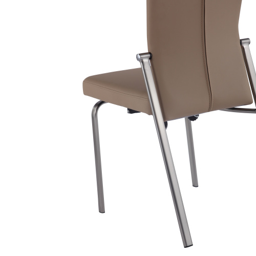 Molly Sc Bge Contemporary Motion Back Side Chair Brushed Steel Frame 6