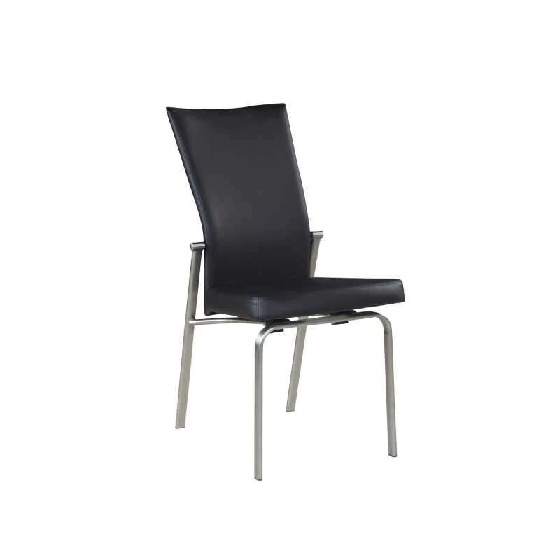 Molly Sc Blk Bsh Contemporary Motion Back Side Chair Brushed Steel Frame 1