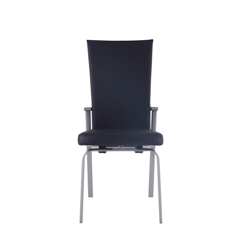 Molly Sc Blk Bsh Contemporary Motion Back Side Chair Brushed Steel Frame 3