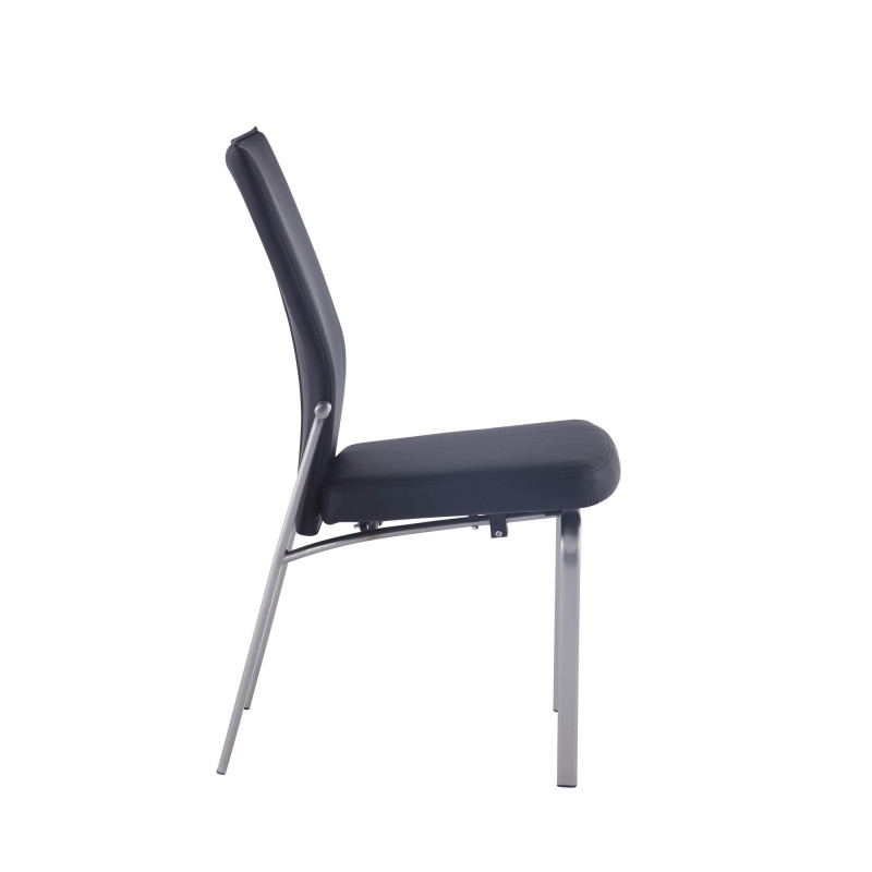 Molly Sc Blk Bsh Contemporary Motion Back Side Chair Brushed Steel Frame 4