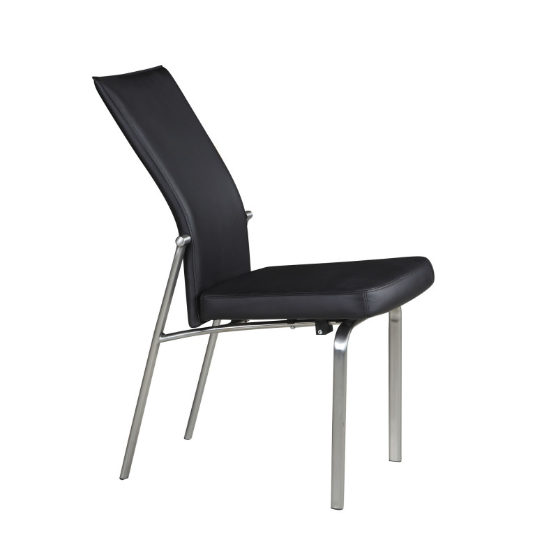 Molly Sc Blk Bsh Contemporary Motion Back Side Chair Brushed Steel Frame 6