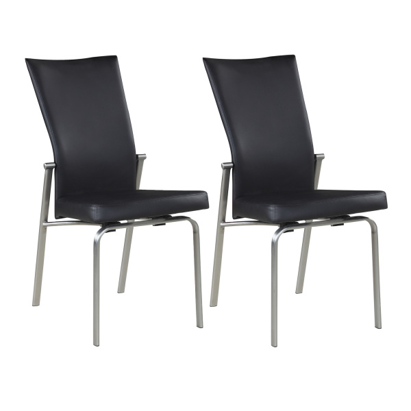 Contemporary Motion-Back Side Chair  Chrome Frame (Set of 2)
