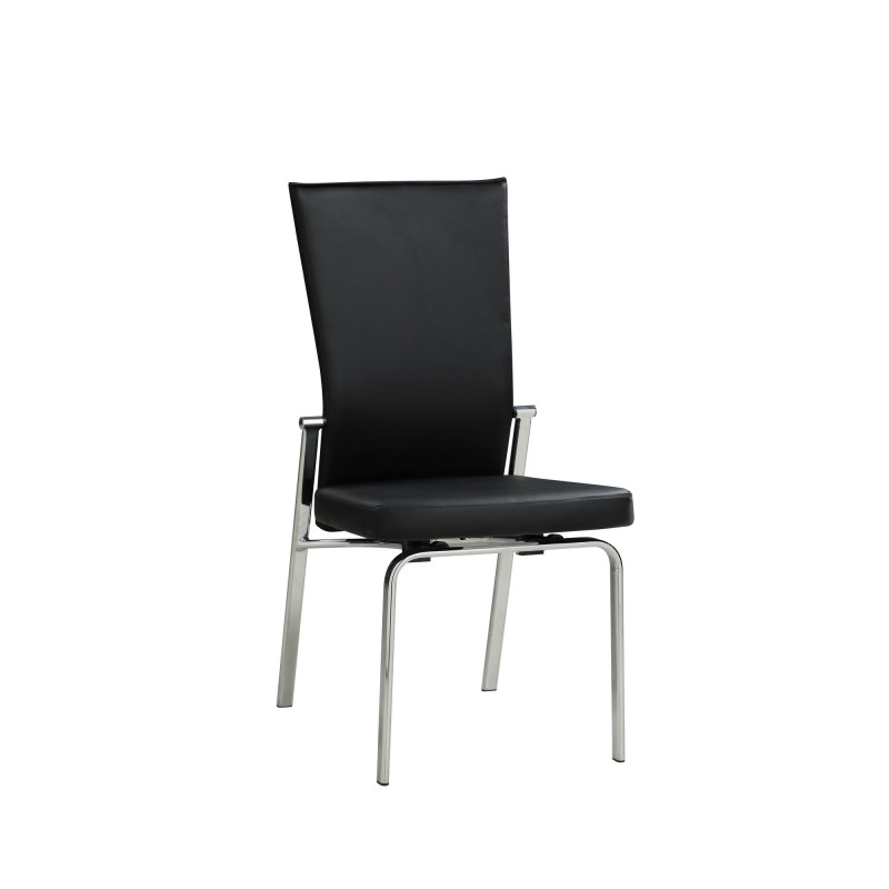 Molly Sc Blk Contemporary Motion Back Side Chair Chrome Frame 1