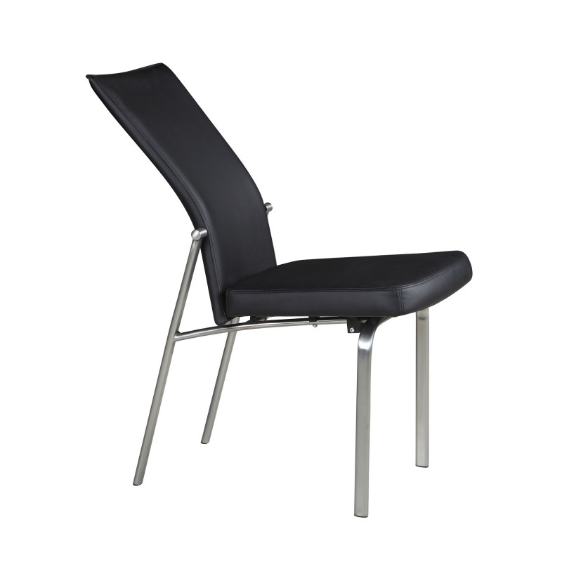 Molly Sc Blk Contemporary Motion Back Side Chair Chrome Frame 4